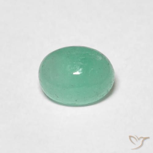 0.50ct 자연스러운 펀 그린 에메랄드, 타원형, 투명한