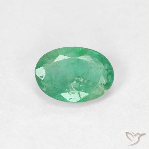 0.42ct 자연스러운 미디엄 그린 에메랄드, 타원형, SI