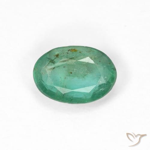 0.50ct 자연스러운 쿨 그린 에메랄드, 타원형, SI