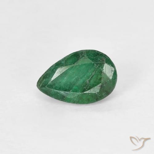0.36ct 자연스러운 미디엄 그린 에메랄드, 배 모양, SI