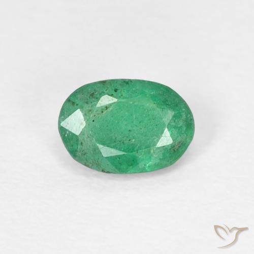 0.42ct 자연스러운 따뜻한 녹색 에메랄드, 타원형, SI