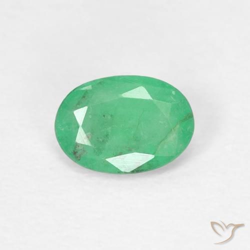 0.38ct 자연스러운 제이드 그린 에메랄드, 타원형, SI