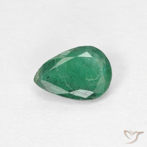 0.33ct 자연스러운 미디엄 그린 에메랄드, 배 모양, SI