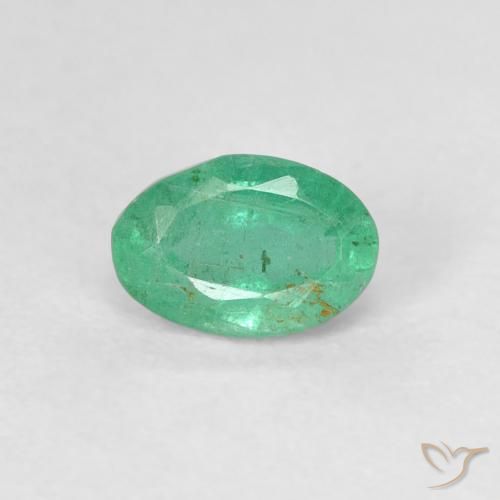 0.45ct 자연스러운 쿨 그린 에메랄드, 타원형, SI
