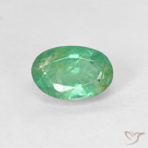 0.55ct 자연스러운 피스타치오 그린 에메랄드, 타원형, SI