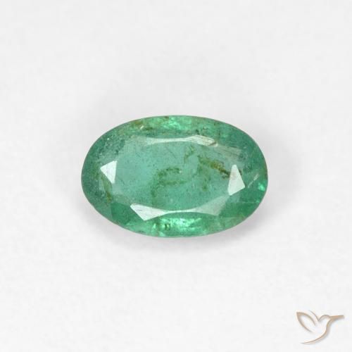 0.38ct 자연스러운 쿨 그린 에메랄드, 타원형, VS-SI