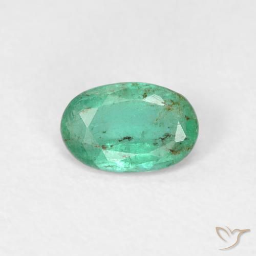 0.38ct 자연스러운 미디엄 그린 에메랄드, 타원형, SI