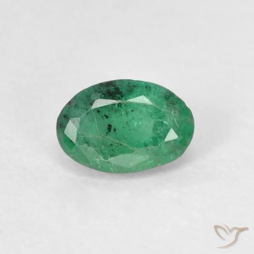 0.48ct 자연스러운 미디엄 라이트 그린 에메랄드, 타원형, SI