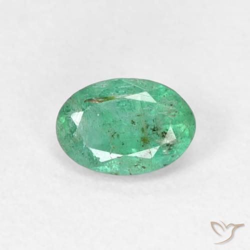 0.47ct 자연스러운 미디엄 그린 에메랄드, 타원형, SI