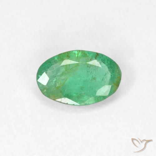 0.29ct 자연스러운 밝은 녹색 에메랄드, 타원형, SI