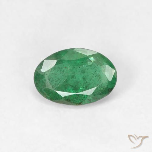 0.36ct 자연스러운 미디엄 그린 에메랄드, 타원형, SI