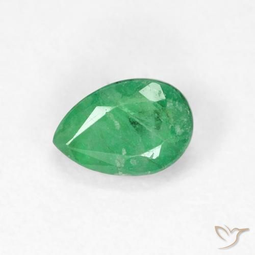 0.51캐럿 천연 토끼풀 그린 에메랄드, 배 모양, 6×4.1 mm, SI