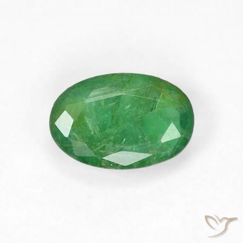0.49ct 자연스러운 미디엄 그린 에메랄드, 타원형, SI