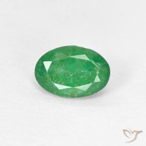 0.46ct 자연스러운 미디엄 그린 에메랄드, 타원형, SI