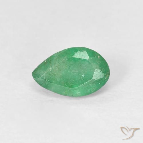 0.41ct 자연스러운 민트 그린 에메랄드, 배 모양, SI