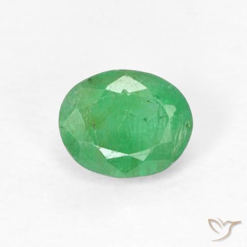 0.40ct 자연스러운 토끼풀 그린 에메랄드, 타원형, VS-SI