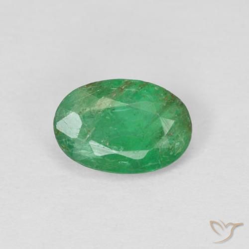 0.40ct 자연스러운 토끼풀 그린 에메랄드, 타원형, VS-SI