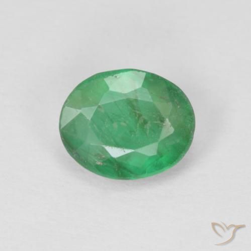 0.71ct 자연스러운 토끼풀 그린 에메랄드, 타원형, SI