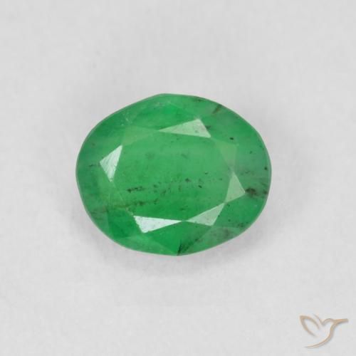 0.61ct 자연스러운 토끼풀 그린 에메랄드, 타원형, SI