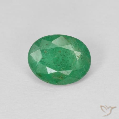 0.60ct 자연스러운 따뜻한 녹색 에메랄드, 타원형, SI