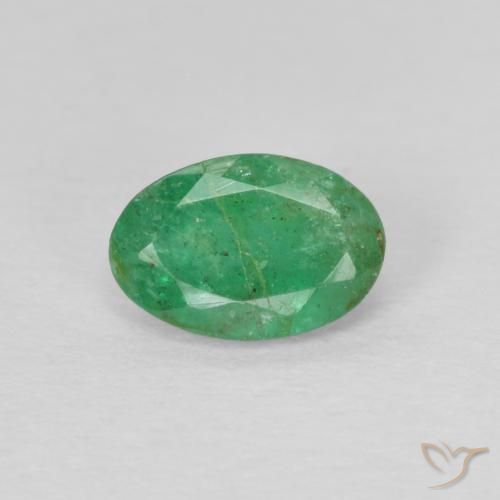 0.43ct 자연스러운 토끼풀 그린 에메랄드, 타원형, SI