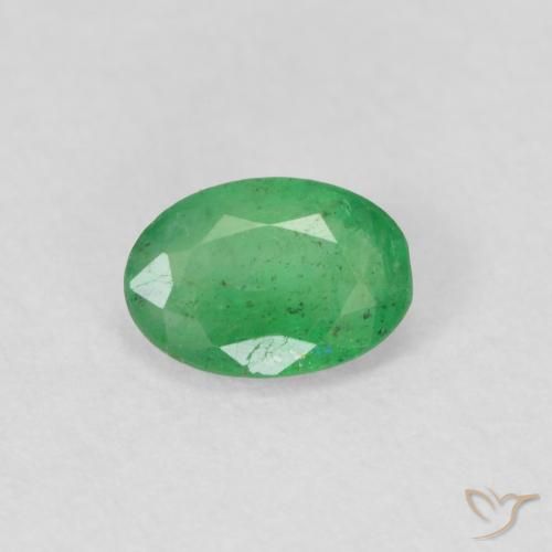 0.34ct 자연스러운 미디엄 그린 에메랄드, 타원형, SI