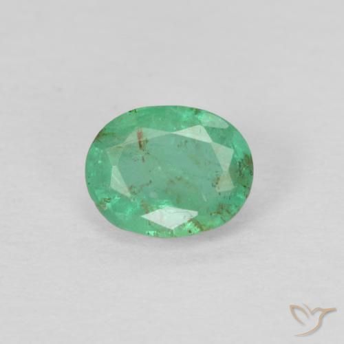0.31ct 자연스러운 밝은 녹색 에메랄드, 타원형, VS-SI