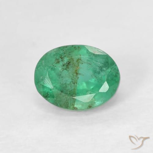0.47ct 자연스러운 쿨 그린 에메랄드, 타원형, SI
