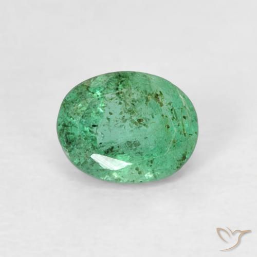 0.38ct 자연스러운 피스타치오 그린 에메랄드, 타원형, SI