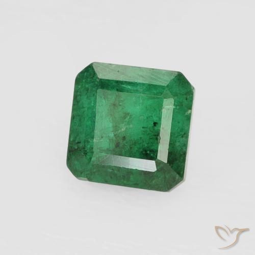 0.47캐럿 천연 미디엄 그린 에메랄드, 에메랄드 컷, 3.8×3.8 mm, SI-I1