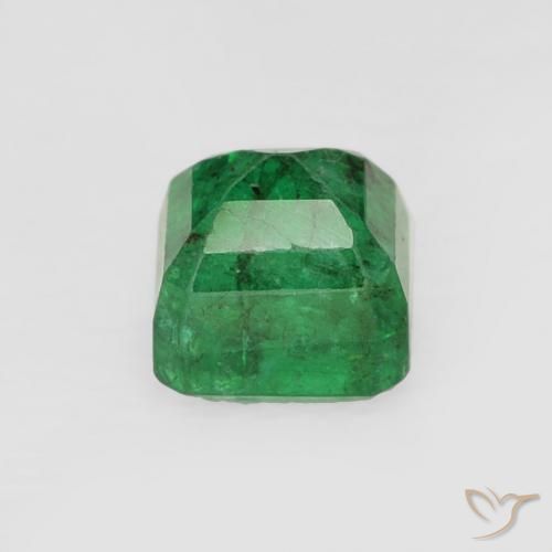 0.47캐럿 천연 미디엄 그린 에메랄드, 에메랄드 컷, 3.8×3.8 mm, SI-I1