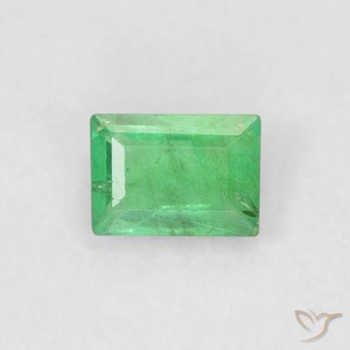0.20ct 자연스러운 연한 초록색 에메랄드, 바게트, VS-SI