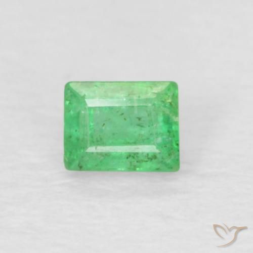 0.20ct 자연스러운 옅은 황록색 에메랄드, 바게트, SI