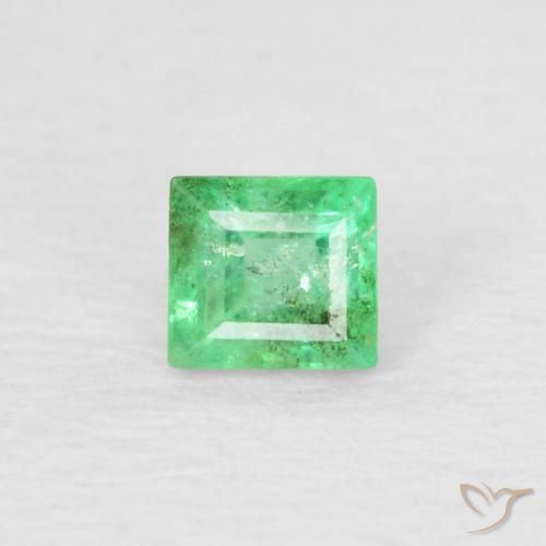 0.18ct 자연스러운 라이트 샴록 그린 에메랄드, 바게트, SI