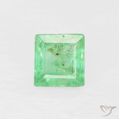 0.20ct 자연스러운 연한 초록색 에메랄드, 정사각형, SI