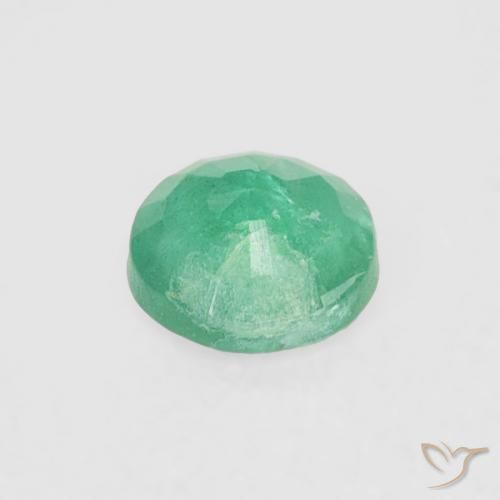 0.16캐럿 천연 밝은 그린 에메랄드, 라운드 컷, 3.55 mm, VS
