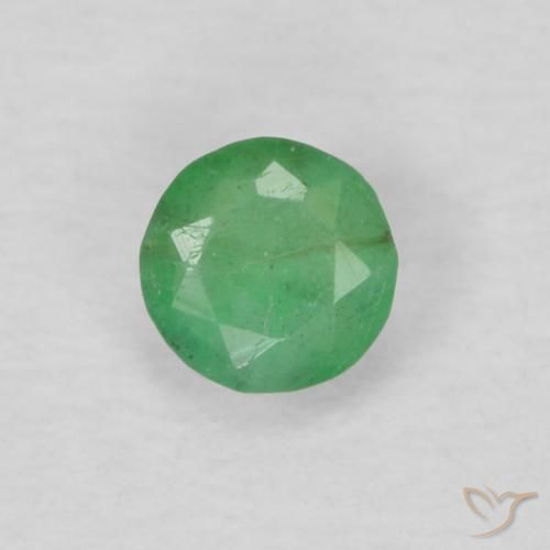 0.16ct 자연스러운 황록색 에메랄드, 둥근, VS-SI
