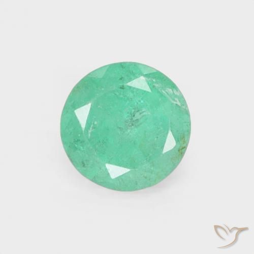 0.25캐럿 천연 라이트 에메랄드 그린 에메랄드, 라운드 컷, 3.96 mm, VS