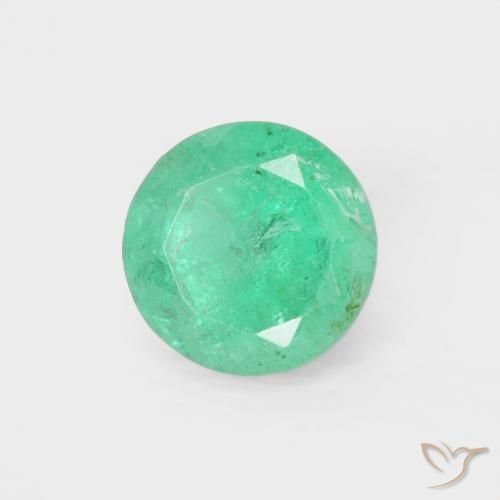 0.25캐럿 천연 라이트 에메랄드 그린 에메랄드, 라운드 컷, 3.96 mm, VS