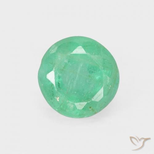 0.30ct 자연스러운 쿨 그린 에메랄드, 둥근, VS