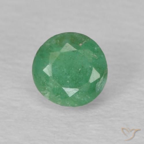 0.23ct 자연스러운 연한 초록색 에메랄드, 둥근, VS-SI