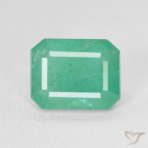 3.11ct 자연스러운 쿨 그린 에메랄드, 에메랄드 컷, SI