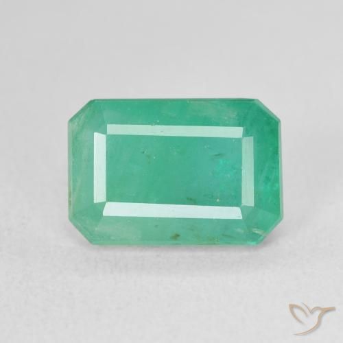 3.46ct 자연스러운 블루 그린 에메랄드, 에메랄드 컷, SI