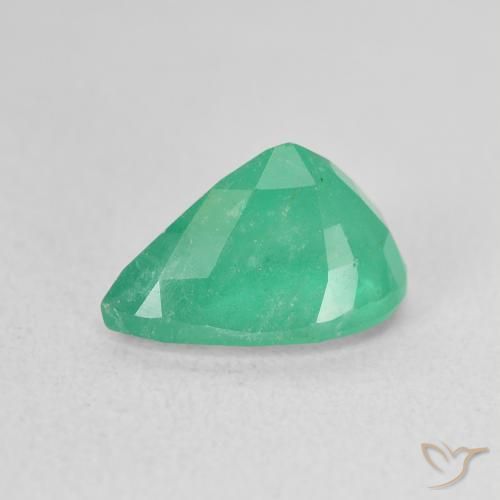 2.22캐럿 천연 일렉트릭 그린 에메랄드, 배 모양, 10.4×6.8 mm, SI