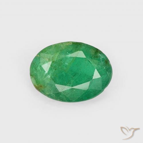 0.70ct 자연스러운 미디엄 그린 에메랄드, 타원형, SI-I1