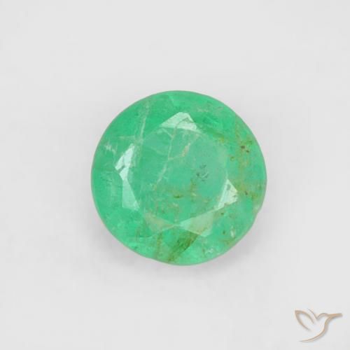 0.16ct 자연스러운 블루 그린 에메랄드, 둥근, SI