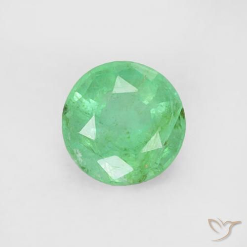 0.16ct 자연스러운 쿨 그린 에메랄드, 둥근, SI