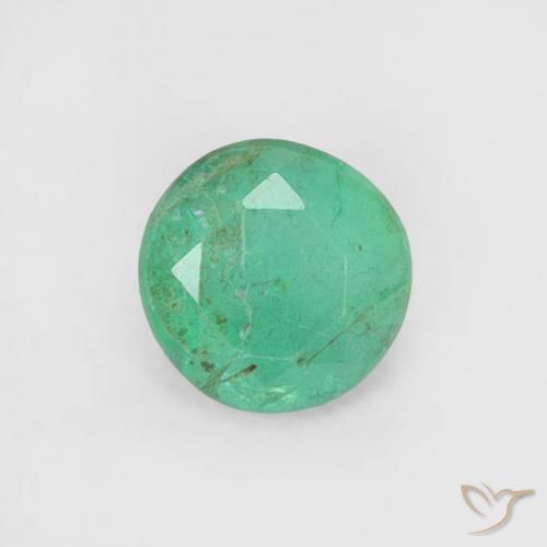 0.16ct 자연스러운 미디엄 그린 에메랄드, 둥근, SI