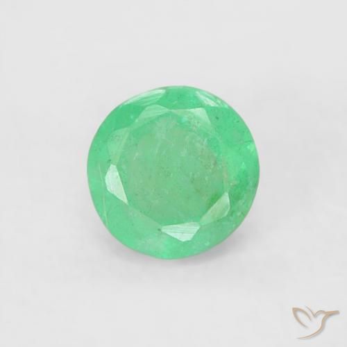 0.17ct 자연스러운 브릴리언트 그린 에메랄드, 둥근, SI
