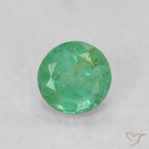 0.16ct 자연스러운 제이드 그린 에메랄드, 둥근, SI